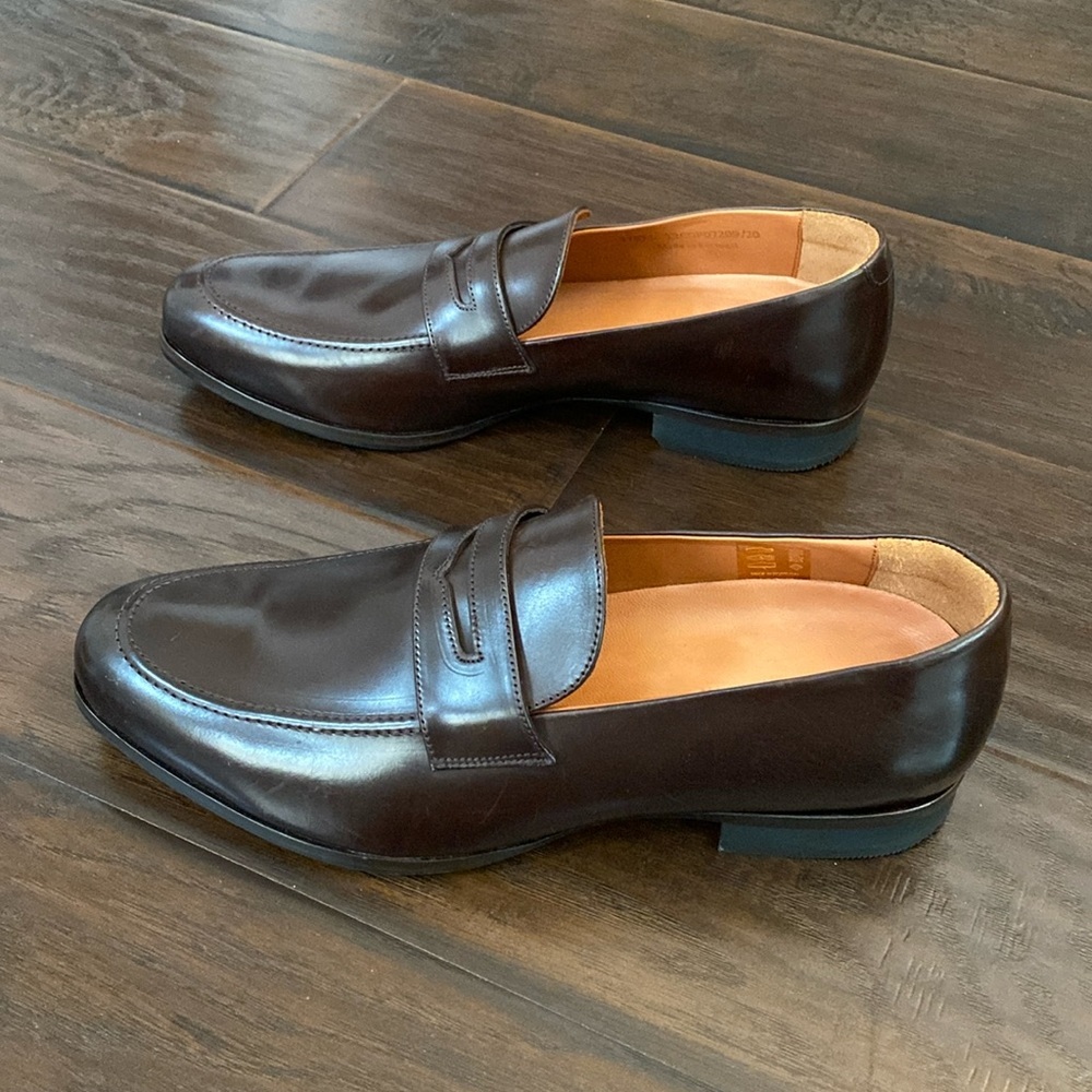 Wolf & Shepherd men’s dark brown leather penny loafers shoes size 12 - Picture 6 of 10